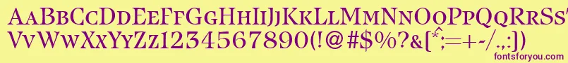 IcebergsmcRegularDb-Schriftart – Violette Schriften auf gelbem Hintergrund