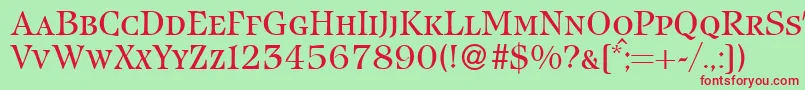 IcebergsmcRegularDb Font – Red Fonts on Green Background