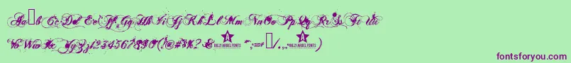 Aenima Font – Purple Fonts on Green Background