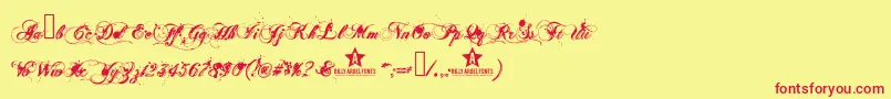 Aenima Font – Red Fonts on Yellow Background