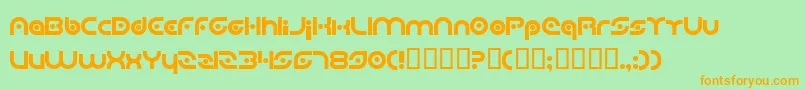 PlanetaryOrbiter Font – Orange Fonts on Green Background