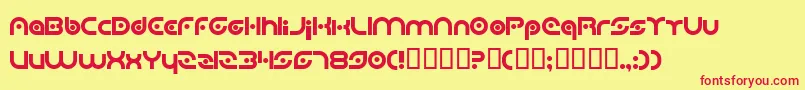 PlanetaryOrbiter Font – Red Fonts on Yellow Background