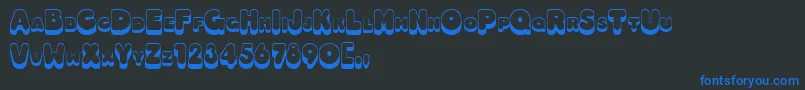 Hotdog Font – Blue Fonts on Black Background