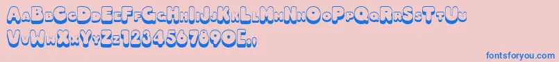 Hotdog Font – Blue Fonts on Pink Background