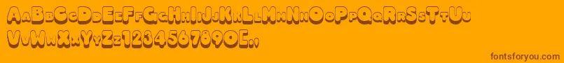 Hotdog Font – Brown Fonts on Orange Background