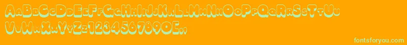Hotdog Font – Green Fonts on Orange Background
