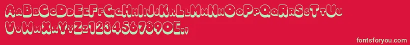 Hotdog Font – Green Fonts on Red Background