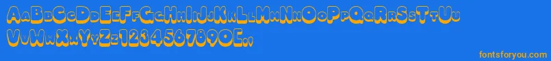 Hotdog Font – Orange Fonts on Blue Background