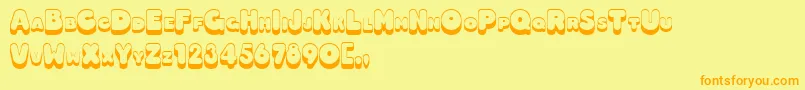 Hotdog Font – Orange Fonts on Yellow Background