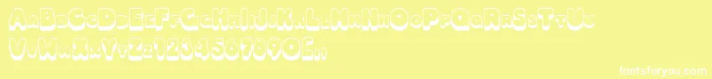 Hotdog Font – White Fonts on Yellow Background
