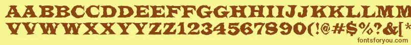 ALatinotitulbr Font – Brown Fonts on Yellow Background