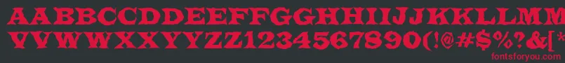フォントALatinotitulbr – 黒い背景に赤い文字
