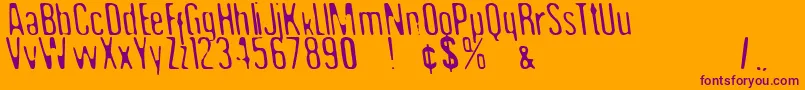 Undo36 ffy-Schriftart – Violette Schriften auf orangefarbenem Hintergrund