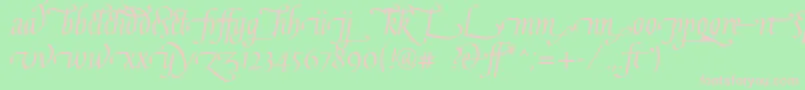 GaiusLtRegularLigatures-Schriftart – Rosa Schriften auf grünem Hintergrund