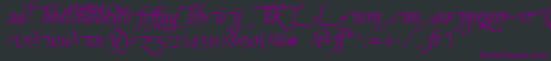 フォントGaiusLtRegularLigatures – 黒い背景に紫のフォント