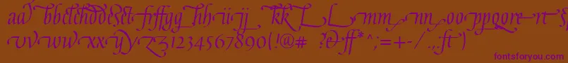 フォントGaiusLtRegularLigatures – 紫色のフォント、茶色の背景