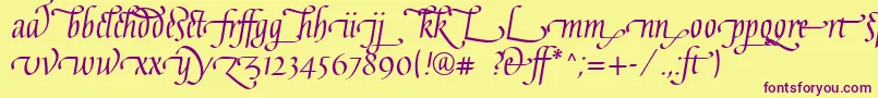 GaiusLtRegularLigatures Font – Purple Fonts on Yellow Background