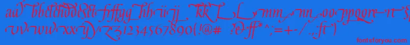 GaiusLtRegularLigatures Font – Red Fonts on Blue Background