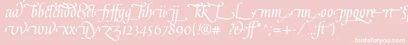 GaiusLtRegularLigatures-Schriftart – Weiße Schriften auf rosa Hintergrund