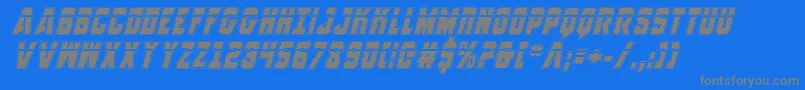 AnitllesLaserAcademyItalic-Schriftart – Graue Schriften auf blauem Hintergrund