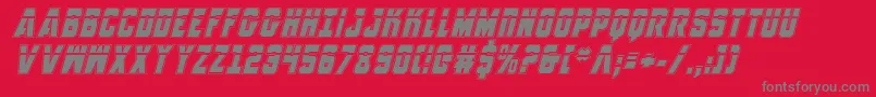 AnitllesLaserAcademyItalic-Schriftart – Graue Schriften auf rotem Hintergrund