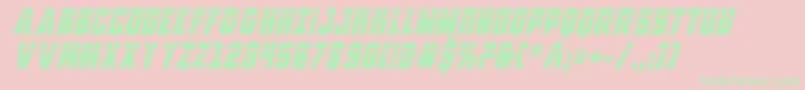 AnitllesLaserAcademyItalic-Schriftart – Grüne Schriften auf rosa Hintergrund