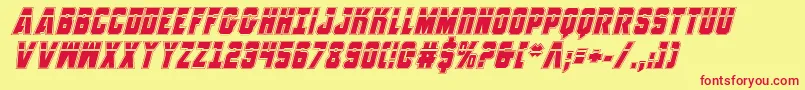 AnitllesLaserAcademyItalic-fontti – punaiset fontit keltaisella taustalla