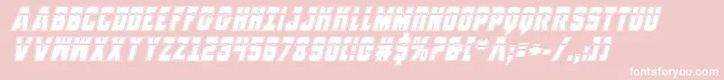 AnitllesLaserAcademyItalic-Schriftart – Weiße Schriften auf rosa Hintergrund