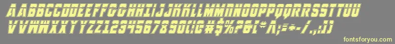 AnitllesLaserAcademyItalic-fontti – keltaiset fontit harmaalla taustalla