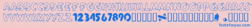 AlphaSausage Font – Blue Fonts on Pink Background