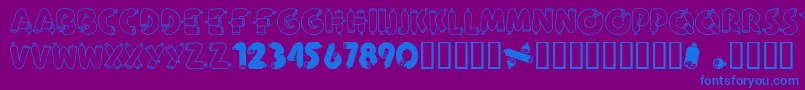 AlphaSausage Font – Blue Fonts on Purple Background