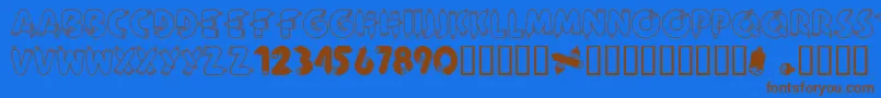 AlphaSausage Font – Brown Fonts on Blue Background