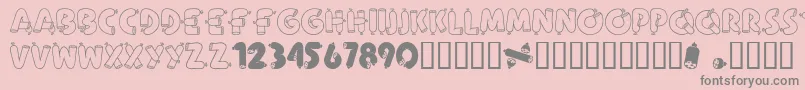 AlphaSausage-Schriftart – Graue Schriften auf rosa Hintergrund