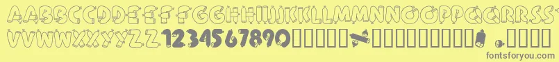 AlphaSausage Font – Gray Fonts on Yellow Background