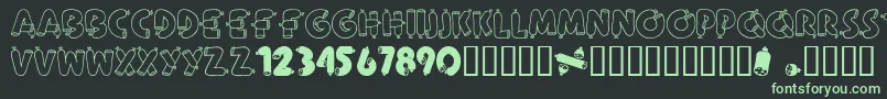 AlphaSausage Font – Green Fonts on Black Background