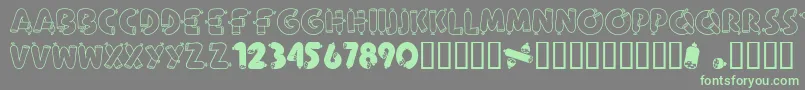 AlphaSausage Font – Green Fonts on Gray Background