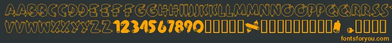 AlphaSausage Font – Orange Fonts on Black Background