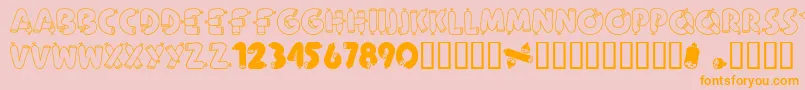 AlphaSausage Font – Orange Fonts on Pink Background