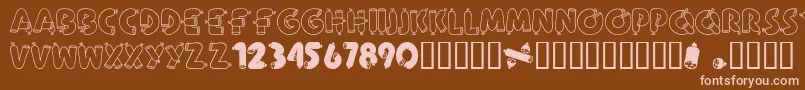 AlphaSausage Font – Pink Fonts on Brown Background