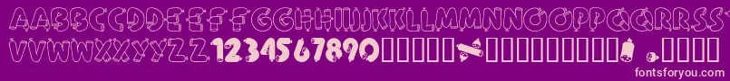 AlphaSausage Font – Pink Fonts on Purple Background