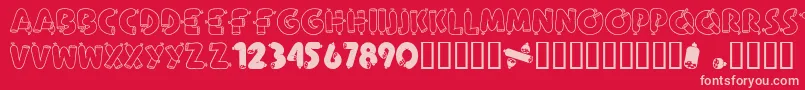 AlphaSausage Font – Pink Fonts on Red Background