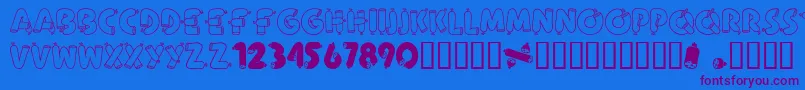 AlphaSausage Font – Purple Fonts on Blue Background