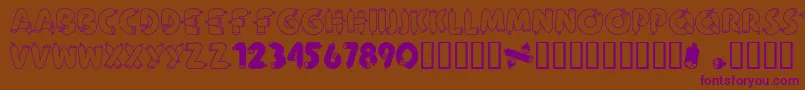 AlphaSausage Font – Purple Fonts on Brown Background