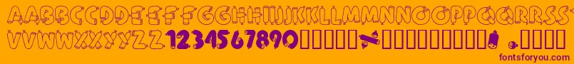 AlphaSausage Font – Purple Fonts on Orange Background