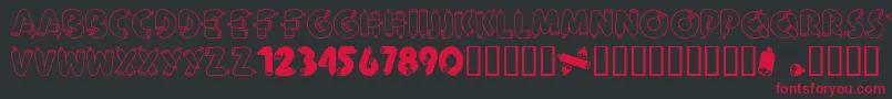 AlphaSausage Font – Red Fonts on Black Background