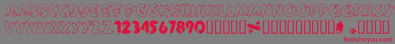 AlphaSausage Font – Red Fonts on Gray Background