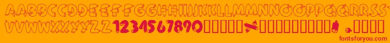 AlphaSausage Font – Red Fonts on Orange Background