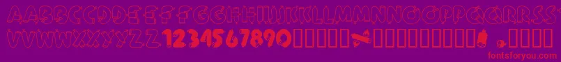 AlphaSausage Font – Red Fonts on Purple Background