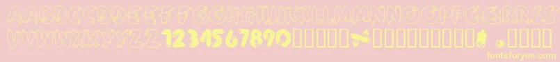 AlphaSausage Font – Yellow Fonts on Pink Background