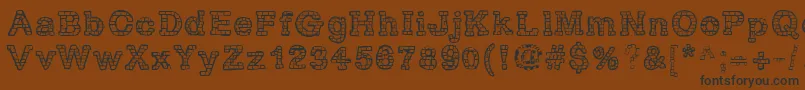 RhBrickhausProtoVertebra Font – Black Fonts on Brown Background